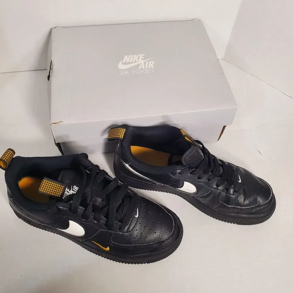 Nike Air‎ Force 1 LVB GS Black/White University Gold Size 5Y HF0095 001
